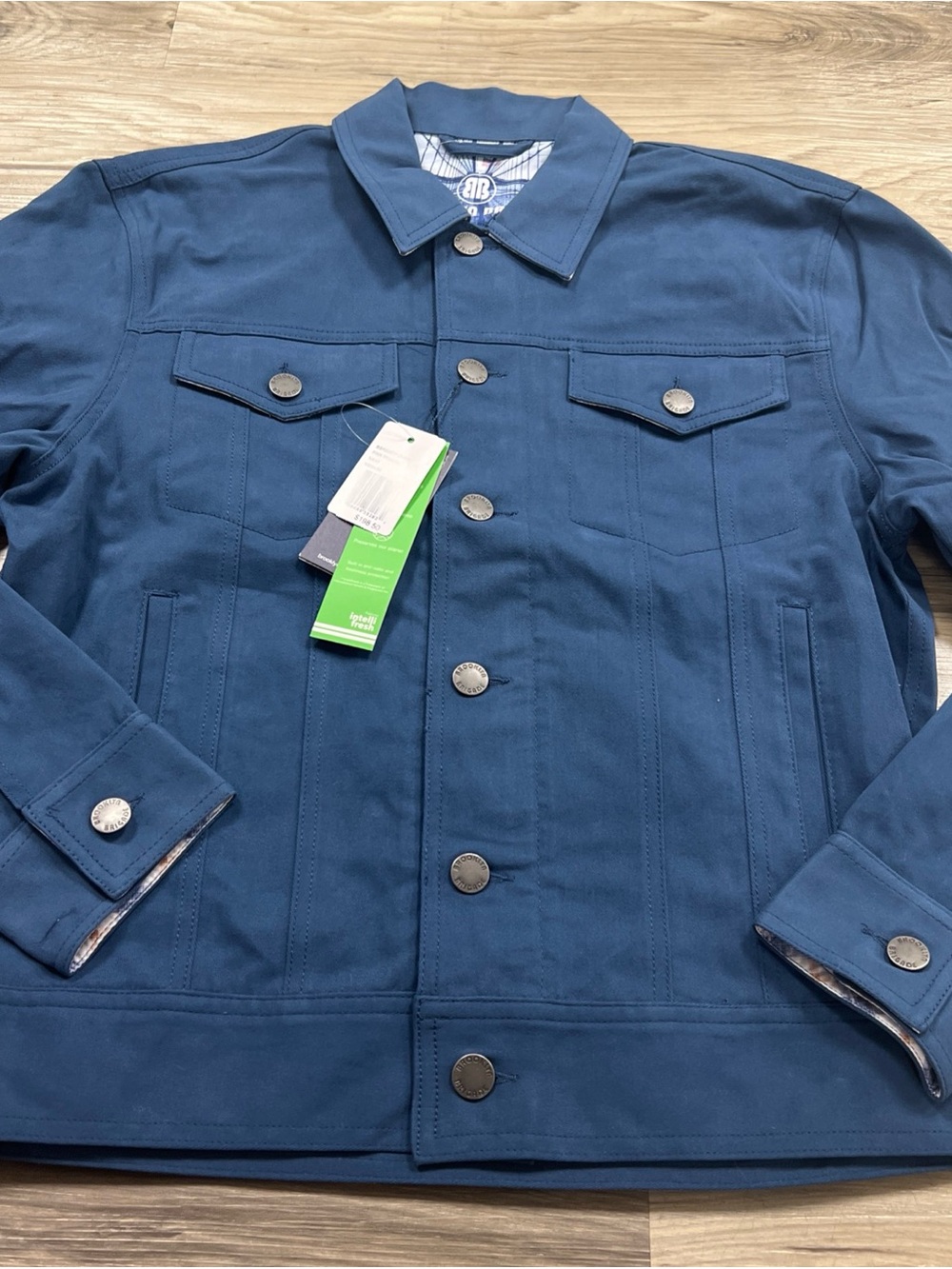 Brooklyn Brigade Finn Trucker Jacket Cotton Stretch Navy Men’s Size Medium $199